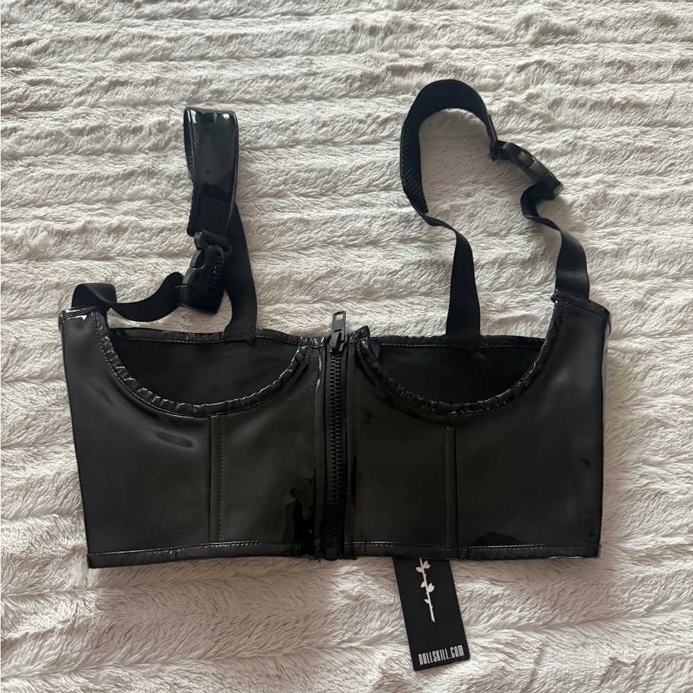 Black Patent Leather Bustier - Picture 2 of 3